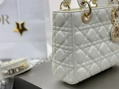 Dior Small Lady Dior My ABCDior Bag Latte Cannage Lambskin #3288 - Image 3