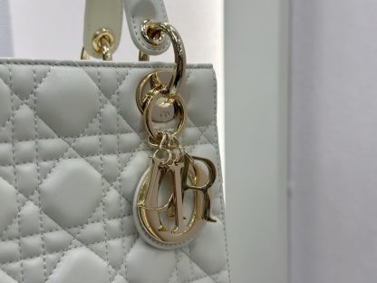  Dior Small Lady Dior My ABCDior Bag Latte Cannage Lambskin #3288 - Image 5