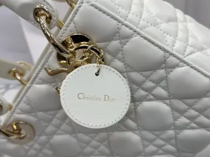  Dior Small Lady Dior My ABCDior Bag Latte Cannage Lambskin #3288 - Image 7