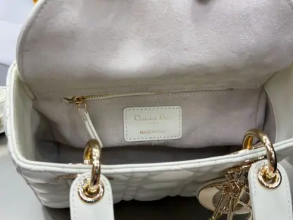  Dior Small Lady Dior My ABCDior Bag Latte Cannage Lambskin #3288 - Image 2