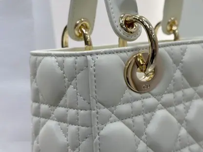  Dior Small Lady Dior My ABCDior Bag Latte Cannage Lambskin #3288 - Image 8