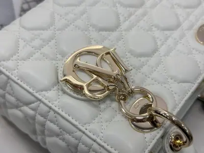  Dior Small Lady Dior My ABCDior Bag Latte Cannage Lambskin #3288 - Image 9