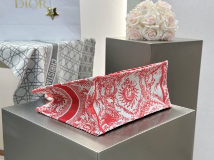 Medium Dioriviera Dior Book Tote Coral Toile de Jouy Soleil Embroidery #3273 - Image 2