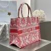  Medium Dioriviera Dior Book Tote Coral Toile de Jouy Soleil Embroidery #3273 - Image 9