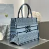  Dior Medium Dior Book Tote Pale Blue and Black Miss Dior Allover Embroidery #3262 - Image 8