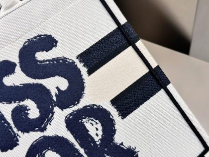  Dior Medium Dior Book Tote White and Blue Miss Dior Graffiti Embroidery #3260 - Image 8