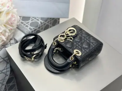  Dior Lady Dior Micro Bag Black Cannage Lambskin #3282 - Image 13