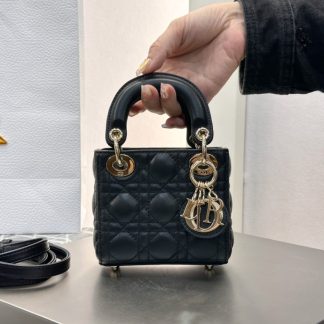 Replica Dior Lady Dior Micro Bag Black Cannage Lambskin #3282