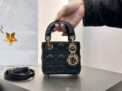 Replica Dior Lady Dior Micro Bag Black Cannage Lambskin #3282