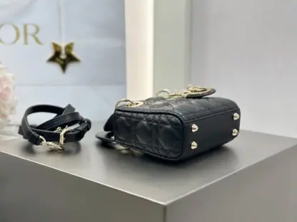  Dior Lady Dior Micro Bag Black Cannage Lambskin #3282 - Image 5