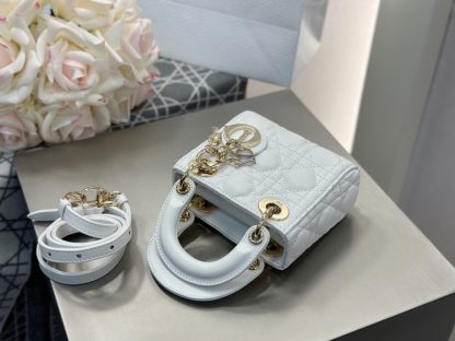  Dior Lady Dior Micro Bag Latte Cannage Lambskin #3281 - Image 15
