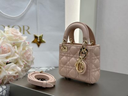  Dior Lady Dior Micro Bag Powder Pink Cannage Lambskin #3280 - Image 8