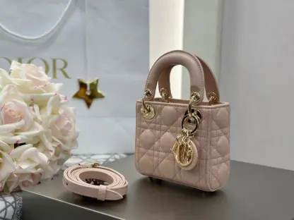  Dior Lady Dior Micro Bag Powder Pink Cannage Lambskin #3280 - Image 8