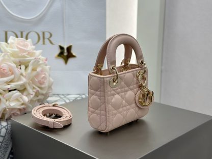  Dior Lady Dior Micro Bag Powder Pink Cannage Lambskin #3280 - Image 10