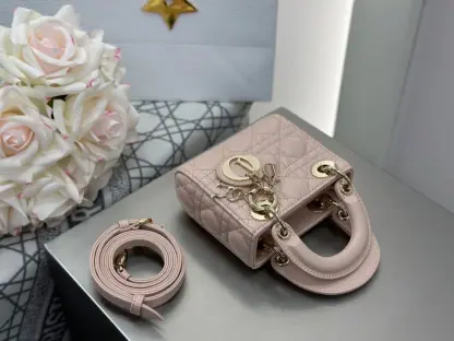  Dior Lady Dior Micro Bag Powder Pink Cannage Lambskin #3280 - Image 12