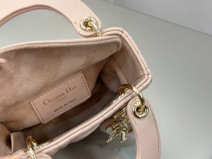  Dior Lady Dior Micro Bag Powder Pink Cannage Lambskin #3280 - Image 14