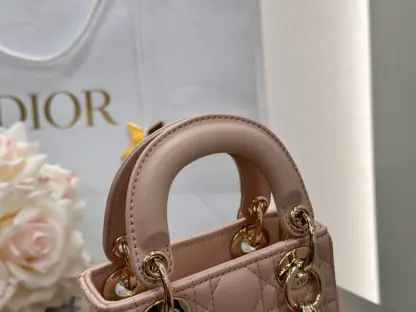  Dior Lady Dior Micro Bag Powder Pink Cannage Lambskin #3280 - Image 2