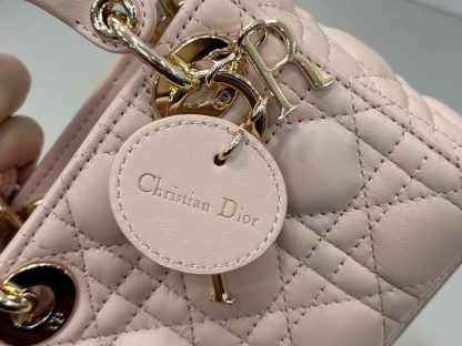  Dior Lady Dior Micro Bag Powder Pink Cannage Lambskin #3280 - Image 4