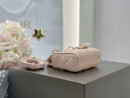  Dior Lady Dior Micro Bag Powder Pink Cannage Lambskin #3280 - Image 6