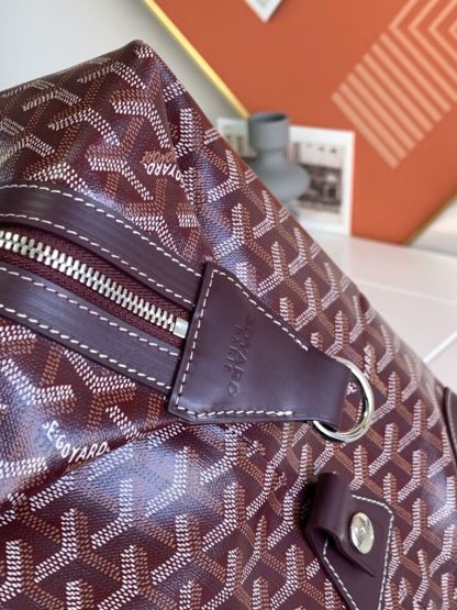  Goyard Bowling 45 bag Travel Bag Burgundy #3456 - Image 4