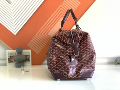  Goyard Bowling 45 bag Travel Bag Burgundy #3456 - Image 7
