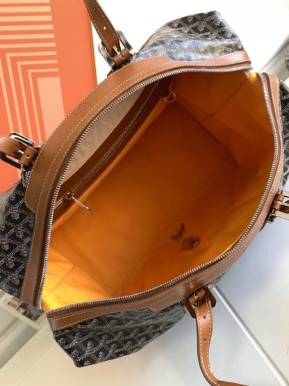  Goyard Bowling 45 bag Travel Bag Black & Tan #3458 - Image 8