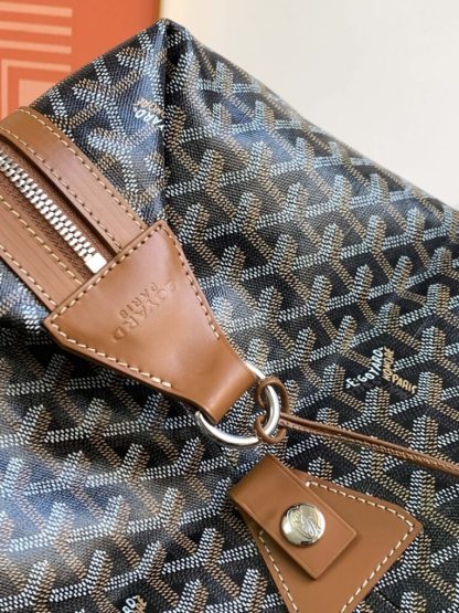  Goyard Bowling 45 bag Travel Bag Black & Tan #3458 - Image 7