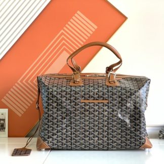 Replica Goyard Bowling 45 bag Travel Bag Black & Tan #3458