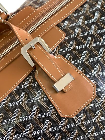  Goyard Bowling 45 bag Travel Bag Black & Tan #3458 - Image 5
