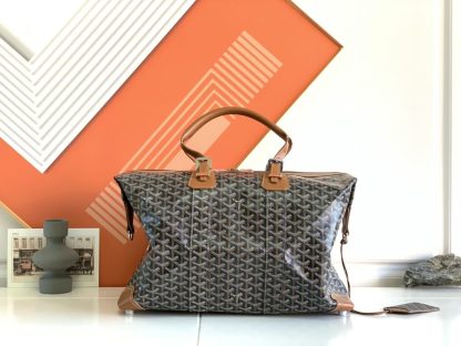  Goyard Bowling 45 bag Travel Bag Black & Tan #3458 - Image 4