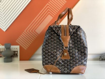  Goyard Bowling 45 bag Travel Bag Black & Tan #3458 - Image 2
