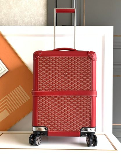 Replica Goyard Luggage Bourget PM Trolley Case Red #3454