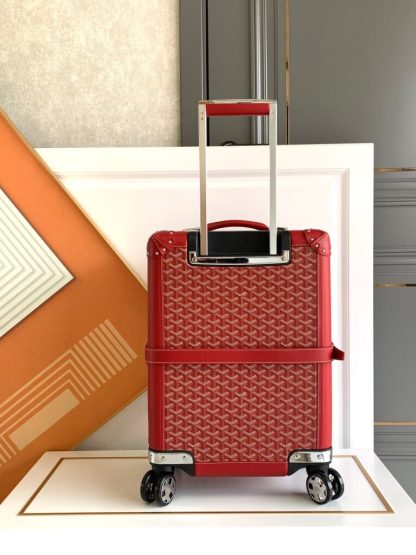  Goyard Luggage Bourget PM Trolley Case Red #3454 - Image 10
