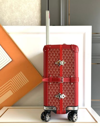  Goyard Luggage Bourget PM Trolley Case Red #3454 - Image 3