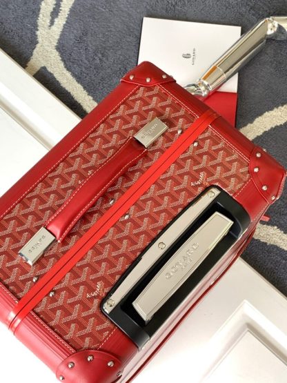  Goyard Luggage Bourget PM Trolley Case Red #3454 - Image 4