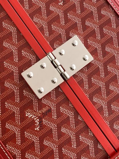  Goyard Luggage Bourget PM Trolley Case Red #3454 - Image 6