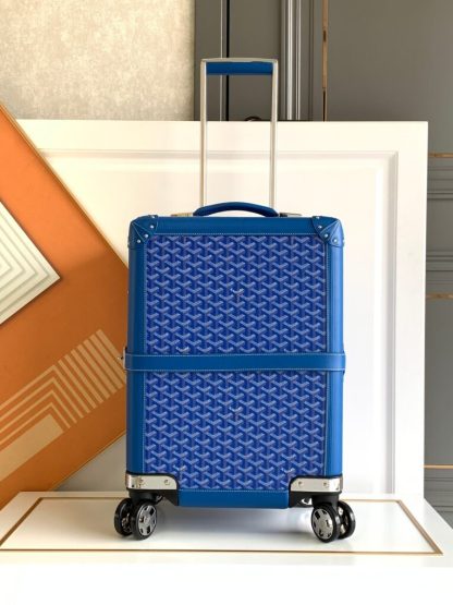 Replica Goyard Luggage Bourget PM Trolley Case Blue #3447