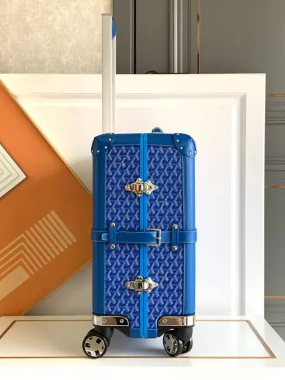  Goyard Luggage Bourget PM Trolley Case Blue #3447 - Image 8
