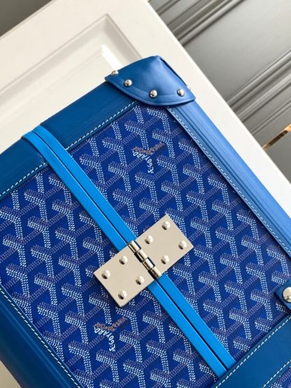  Goyard Luggage Bourget PM Trolley Case Blue #3447 - Image 7