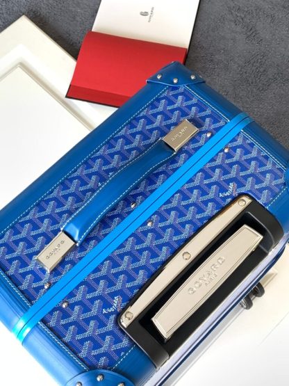  Goyard Luggage Bourget PM Trolley Case Blue #3447 - Image 6