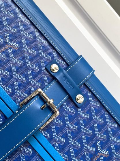  Goyard Luggage Bourget PM Trolley Case Blue #3447 - Image 5