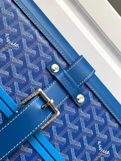  Goyard Luggage Bourget PM Trolley Case Blue #3447 - Image 5