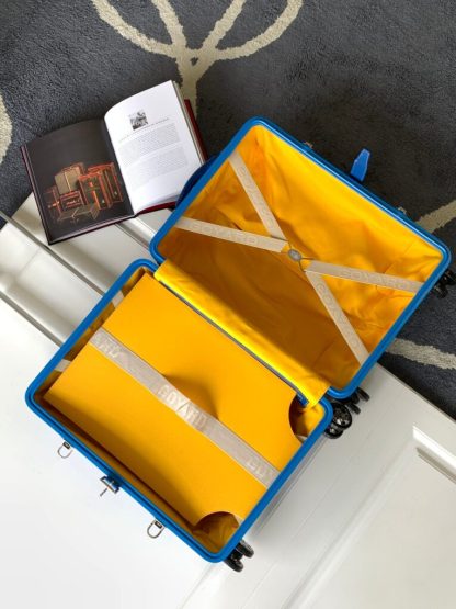  Goyard Luggage Bourget PM Trolley Case Blue #3447 - Image 3
