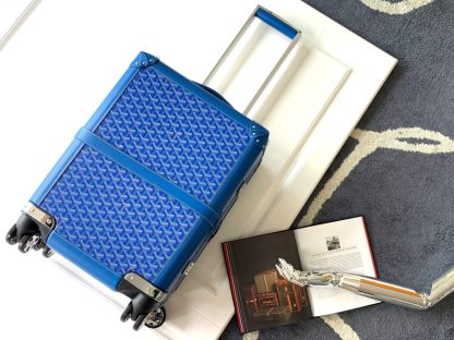  Goyard Luggage Bourget PM Trolley Case Blue #3447 - Image 10