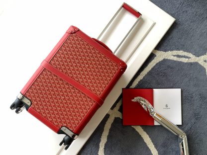  Goyard Luggage Bourget PM Trolley Case Red #3454 - Image 2