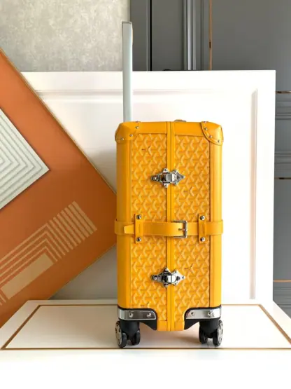  Goyard Luggage Bourget PM Trolley Case Yellow #3444 - Image 9
