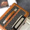  Goyard Luggage Bourget PM Trolley Case Black & Tan #3445 - Image 8