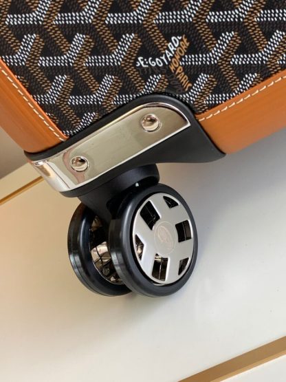  Goyard Luggage Bourget PM Trolley Case Black & Tan #3445 - Image 5