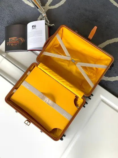  Goyard Luggage Bourget PM Trolley Case Black & Tan #3445 - Image 4