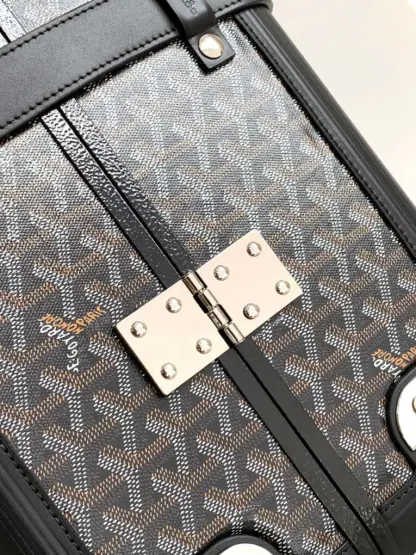  Goyard Luggage Bourget PM Trolley Case Black #3451 - Image 7